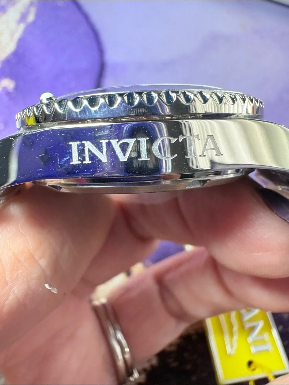 Invicta Women’s Purple Dial Stainless Steel Diver Watch 34mm NWT